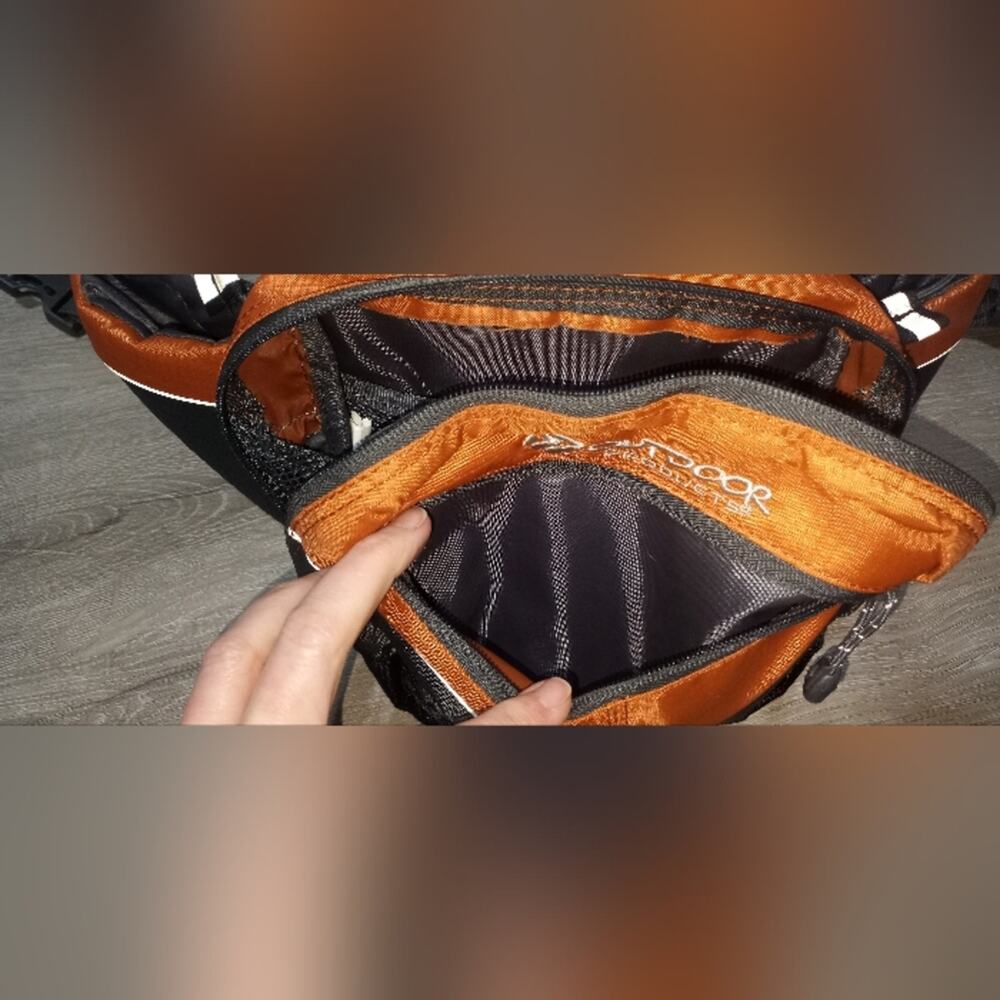 Outdoor Products Mojave 8.0 Orange/Gray Running Hiking Fanny Pack - Picture 7 of 11